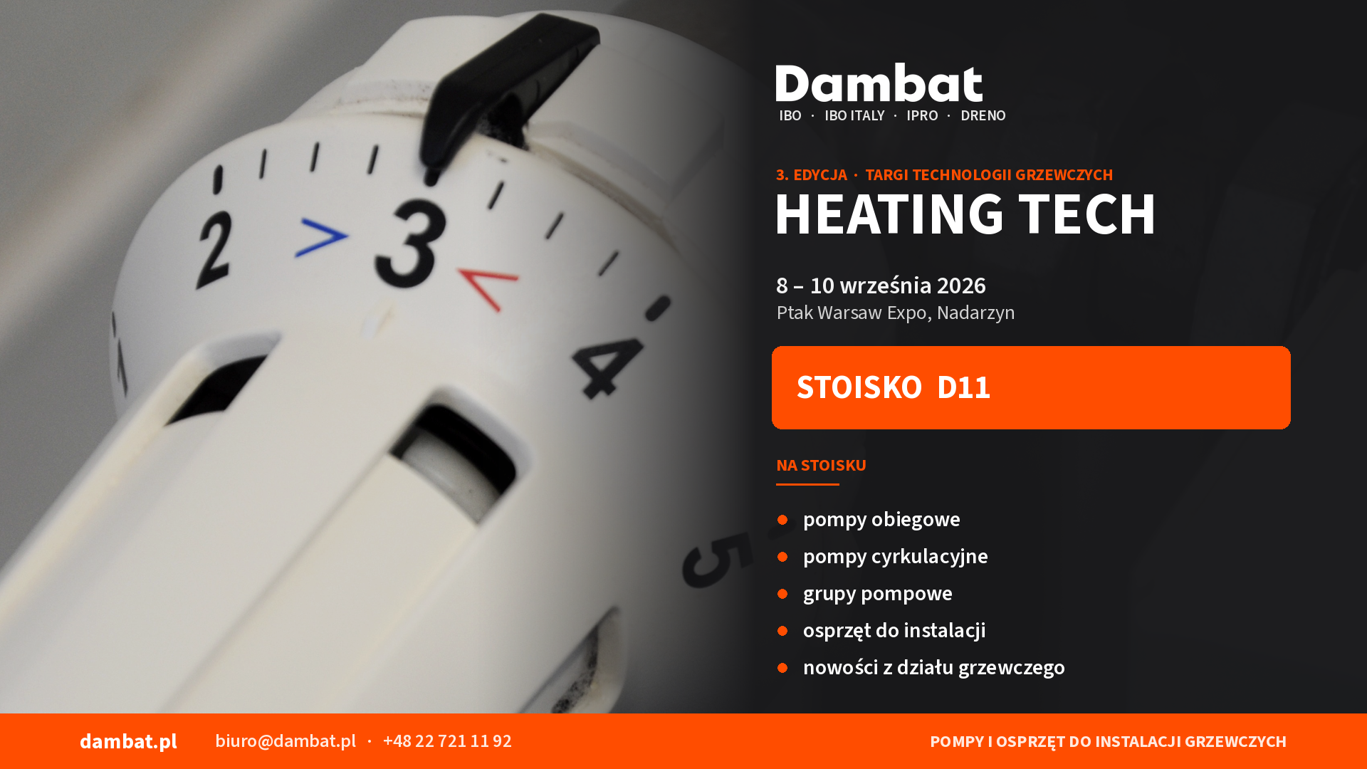 Dambat na Heating Tech 2026 – stoisko D11, hala B | Nadarzyn