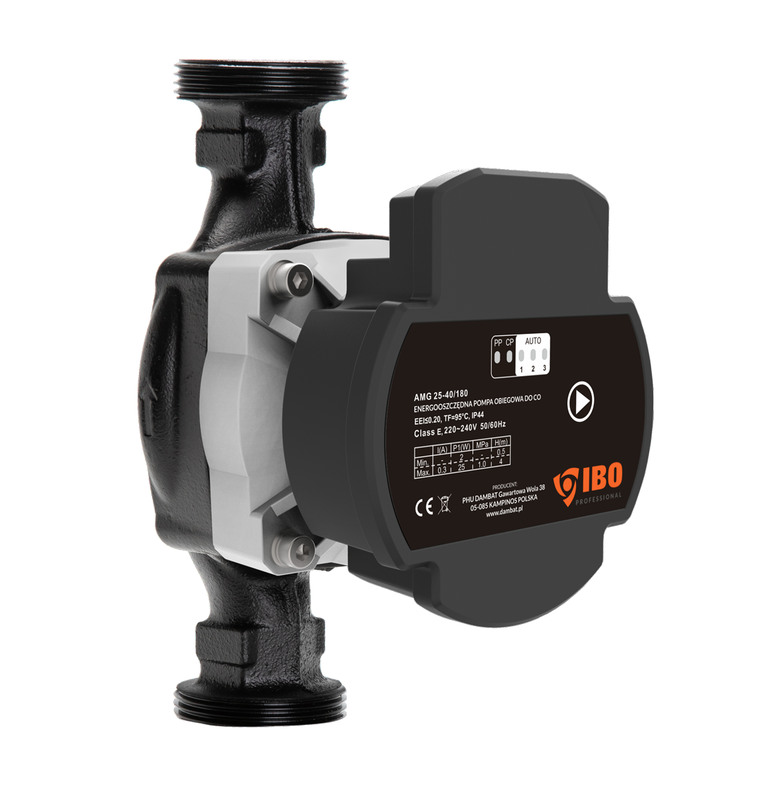 AMG 25-80/180 pompa obiegowa z obsługą PWM ze śrubunkami