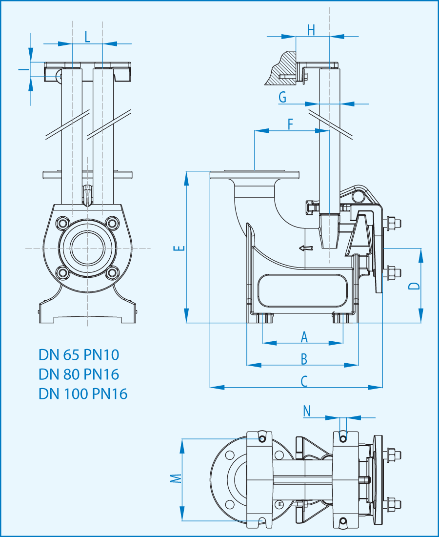 Duty 80 - DN80 PN16 Picior de cuplare