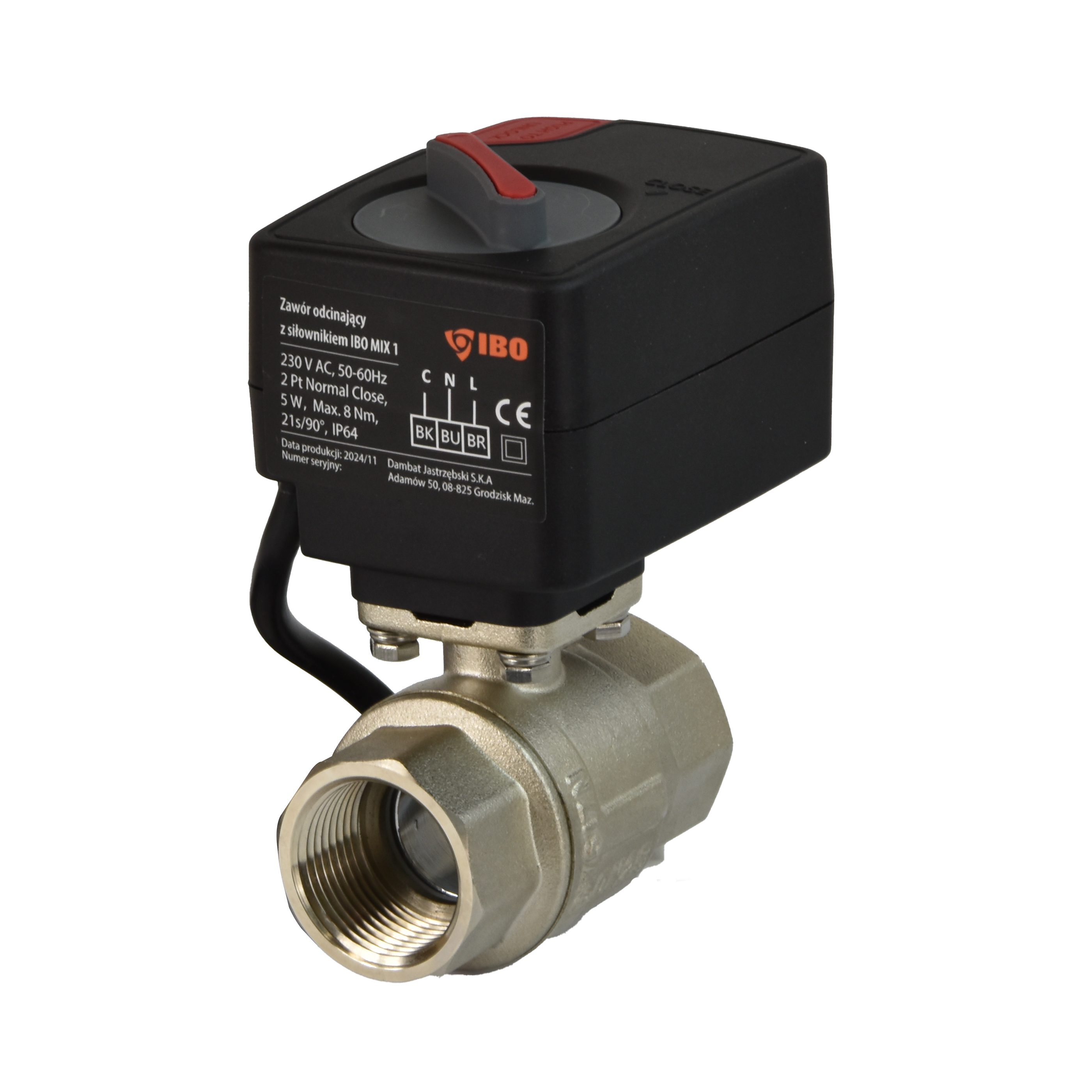 Stocking valve with IBO MIX 1 / DN.25 230V AC, 2-point no-Normally open