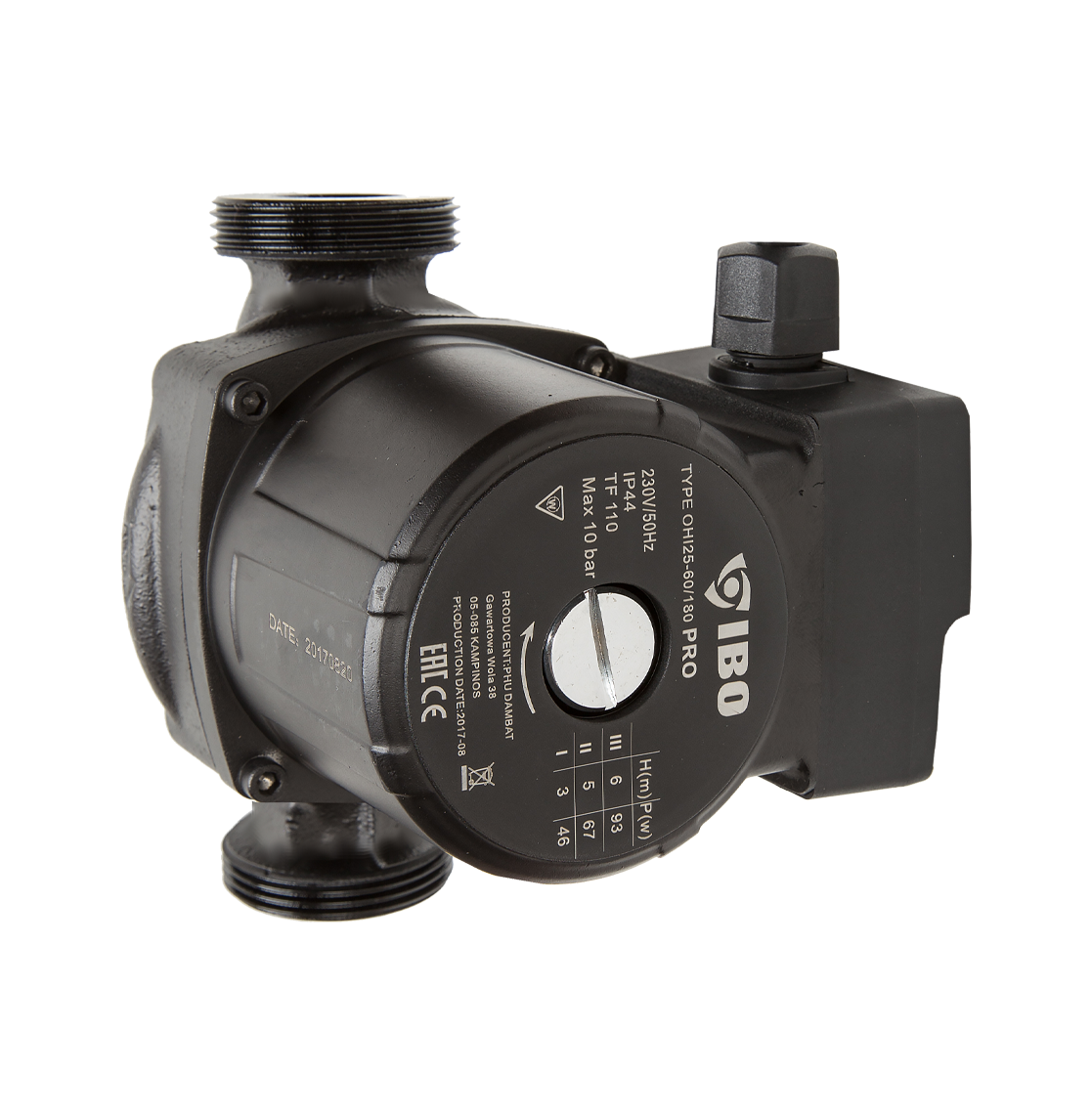 OHI PRO 25-60/180 pompa cyrkulacyjna do wody pitnej ze śrubunkami