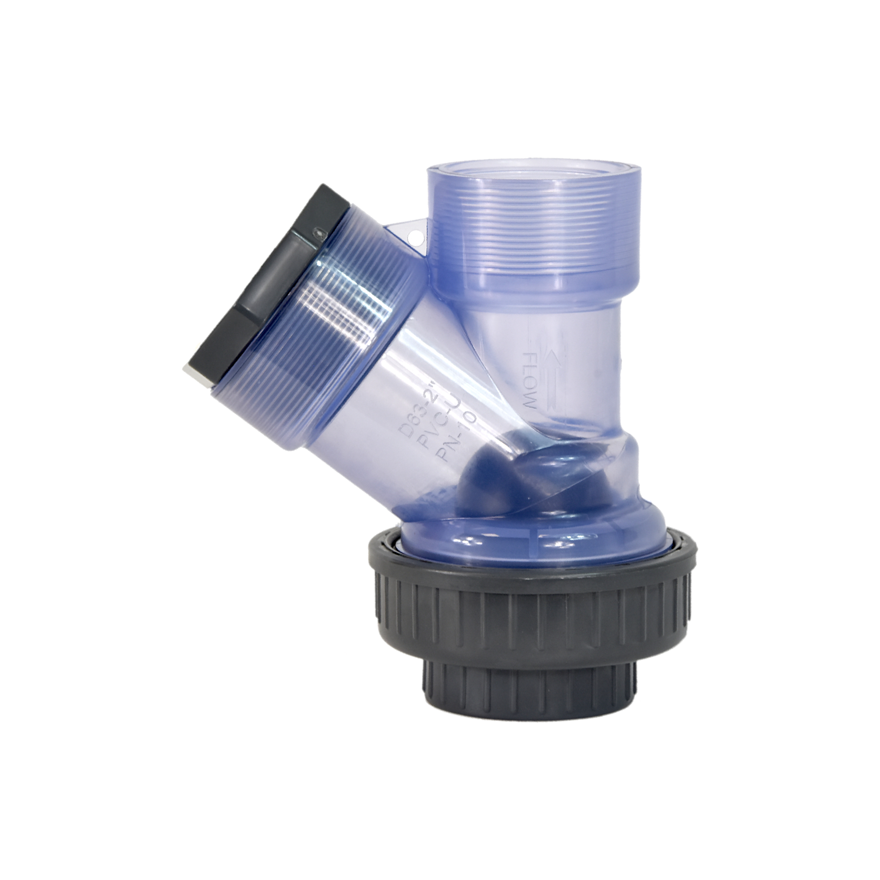 PVC transparentes Kugelrückschlagventil 2" (Gewinde)