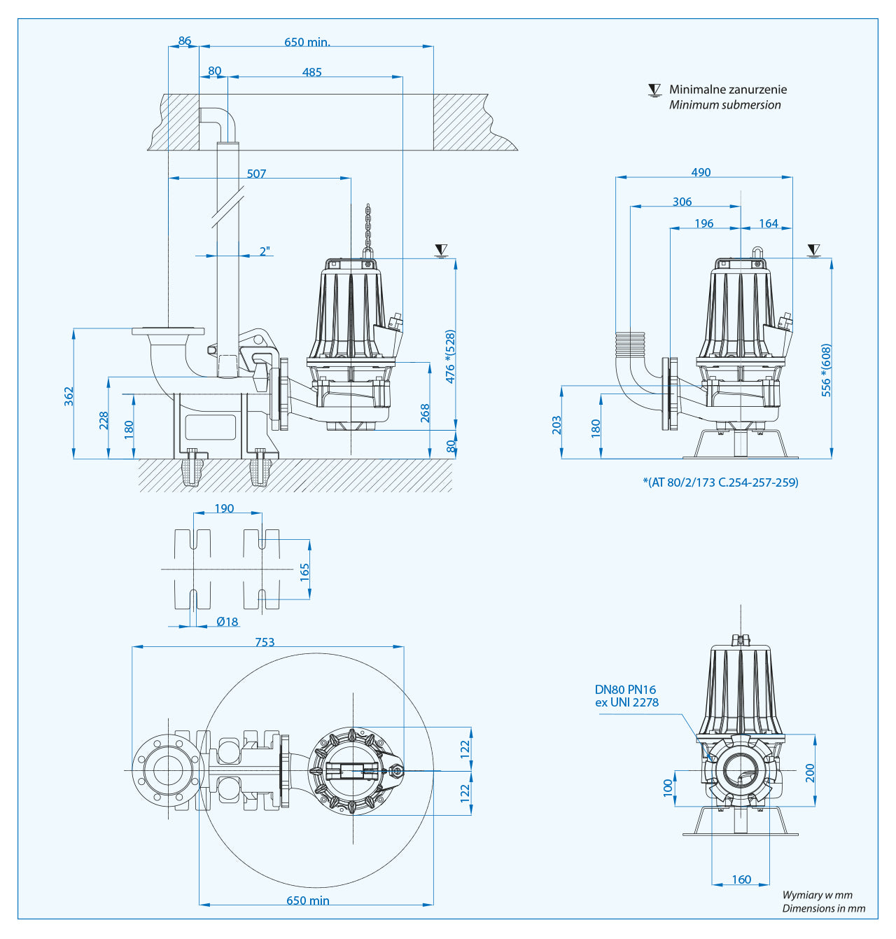 AT  80/2/152 C.247 (4,2 kW, 400 V) pompa zatapialna