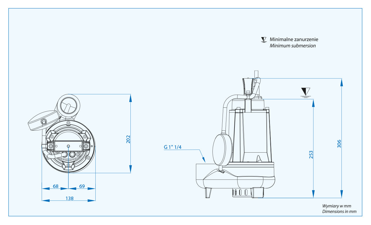 BIC 32-2/028 M/G (0,28 kW, 230 V) pompa zatapialna z pływakiem
