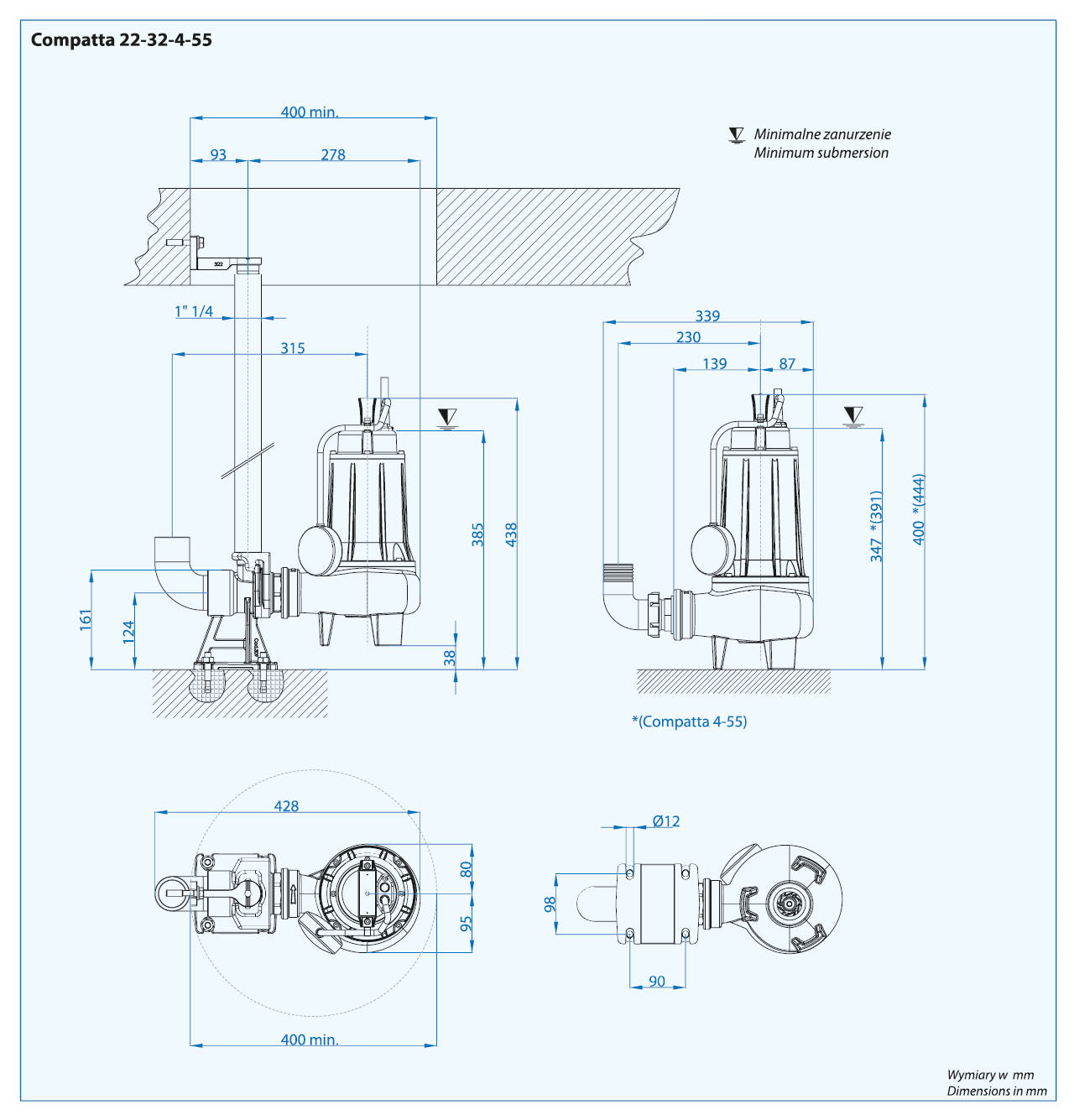 COMPATTA EVO 2 M/G (0,56 kW, 230 V) pompa zatapialna z pływakiem