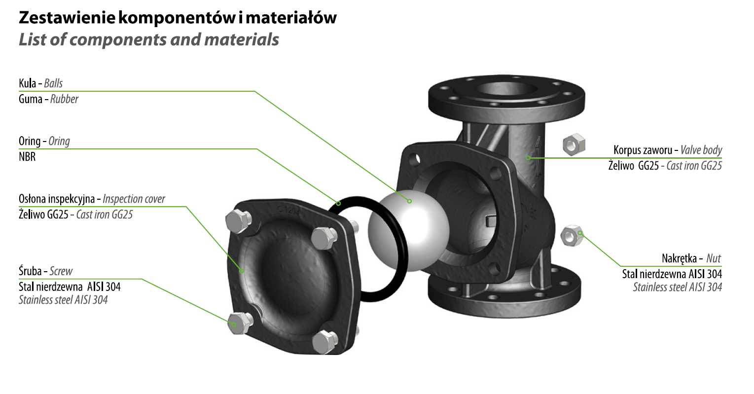 Zawór zwrotny kulowy F/F G1-1/2"