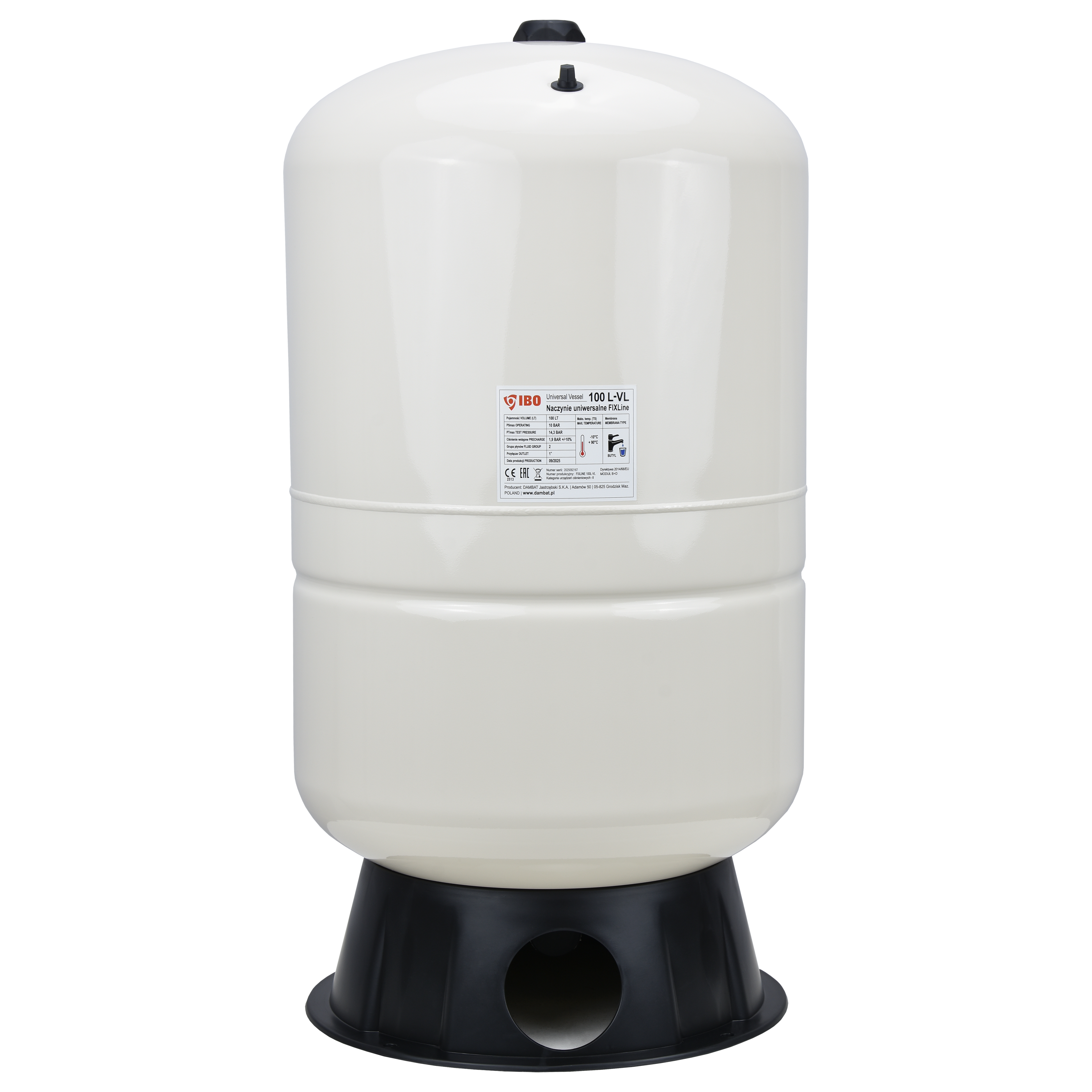 Naczynie membranowe FIXline 100L-VL pionowe uniwersalne CO/CWU