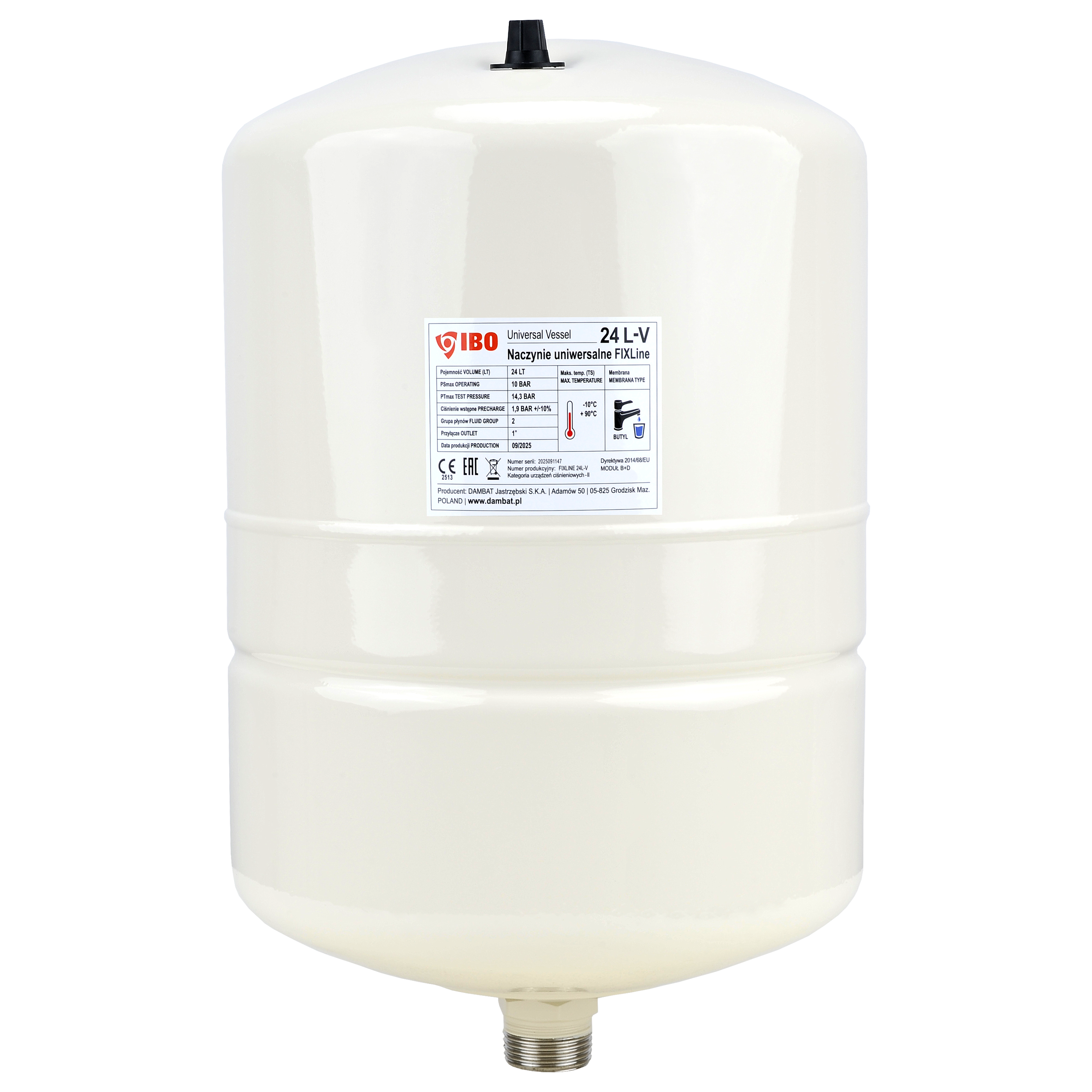 Naczynie membranowe FIXline 24L-V pionowe uniwersalne CO/CWU