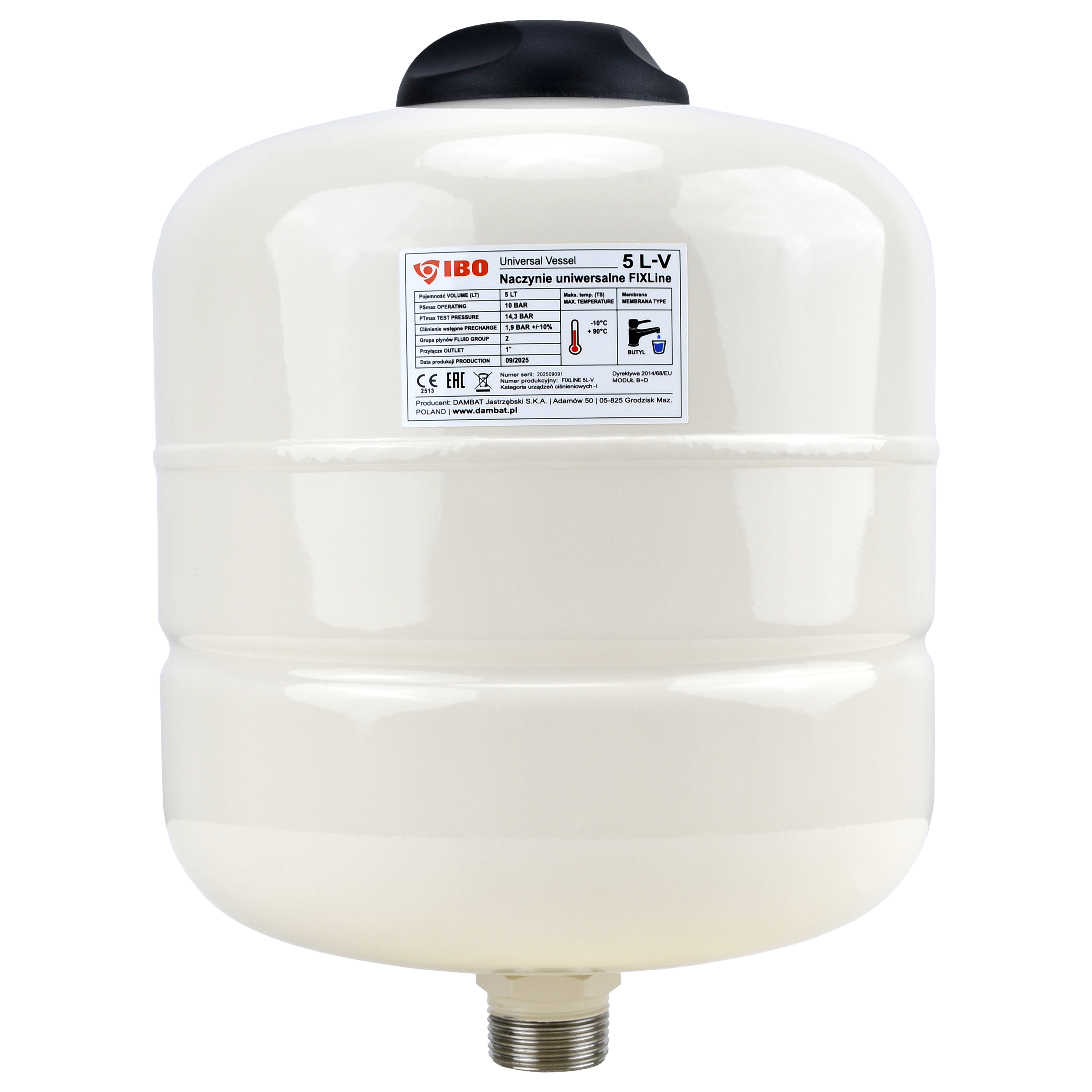 Naczynie membranowe FIXline 5L-V pionowe uniwersalne CO/CWU