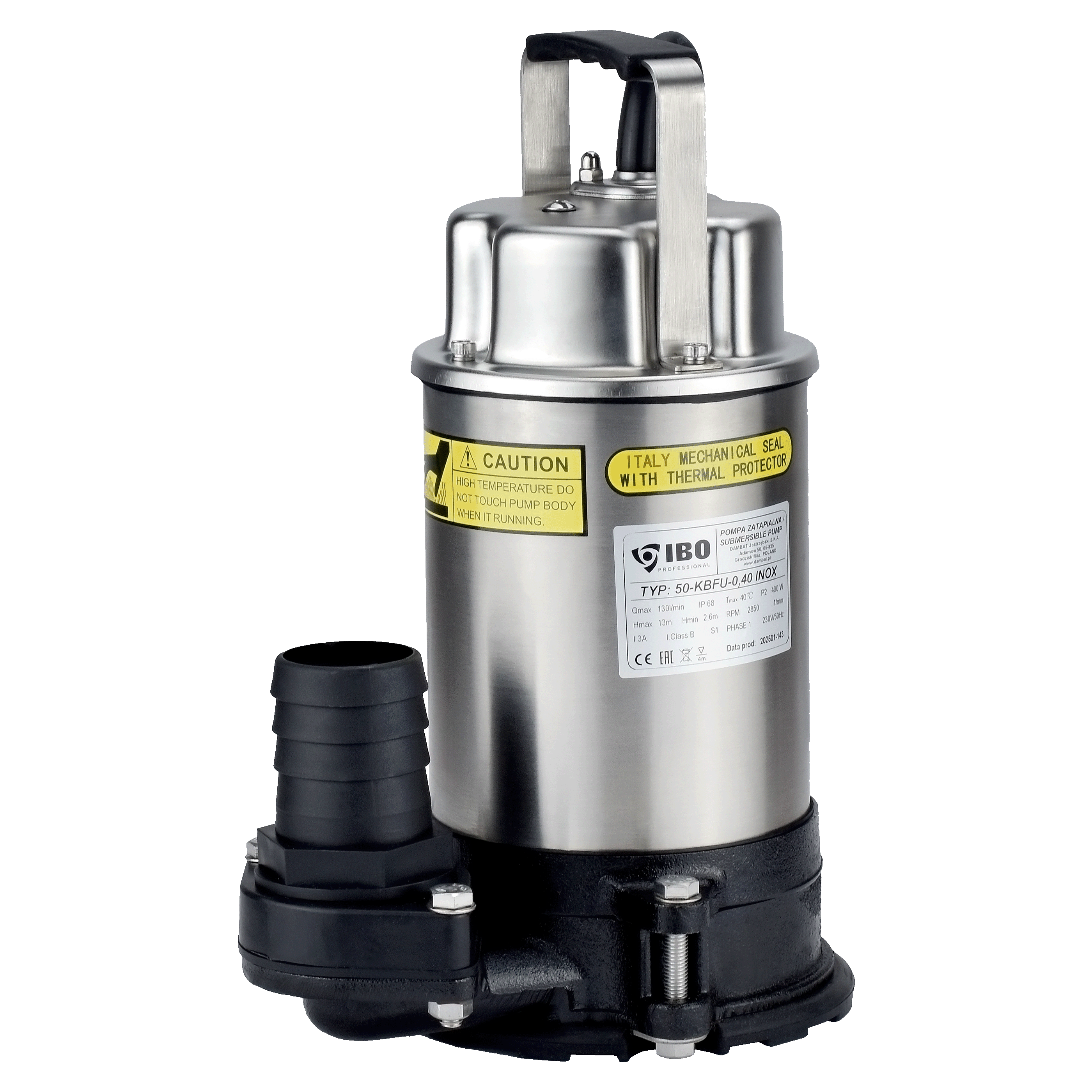 KBFU INOX 50-0,40 M (0,4 kW, 230 V) pompa szlamowa