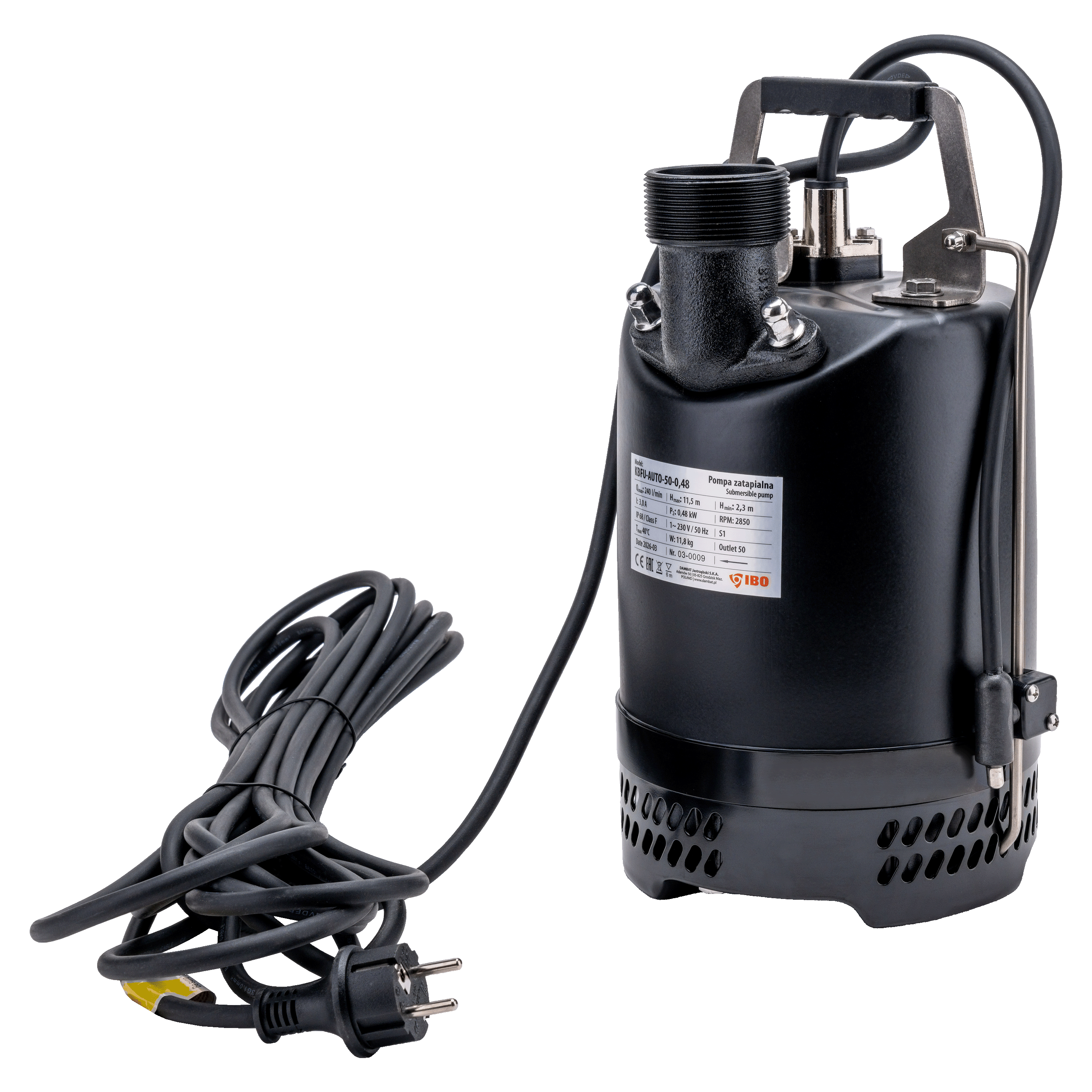 KBFU AUTO 50-0,48 (0,48kW, 230V) pompa szlamowa