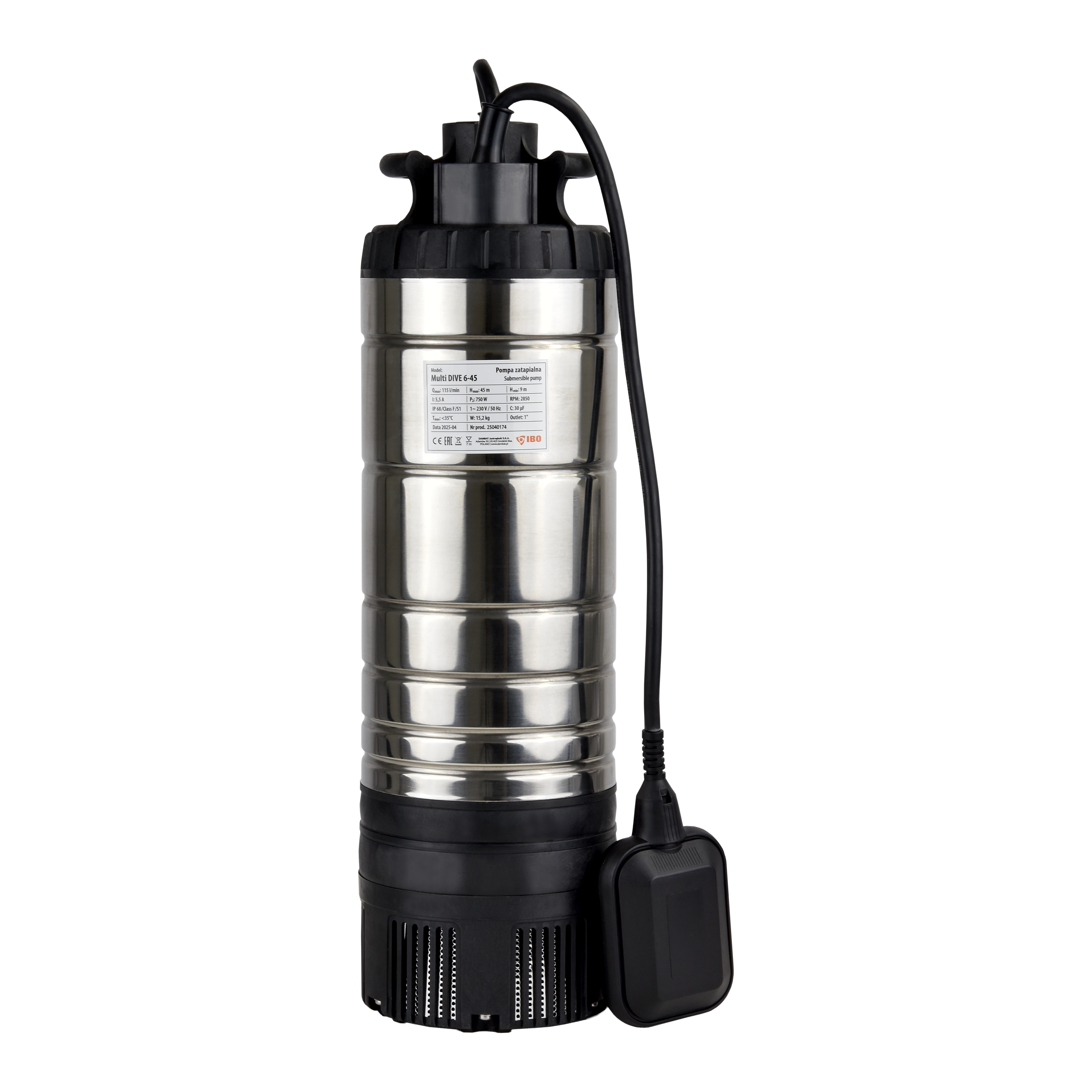 Multi Dive 6-45 (0.75 kW, 230V) submersible pump with a swimmer
