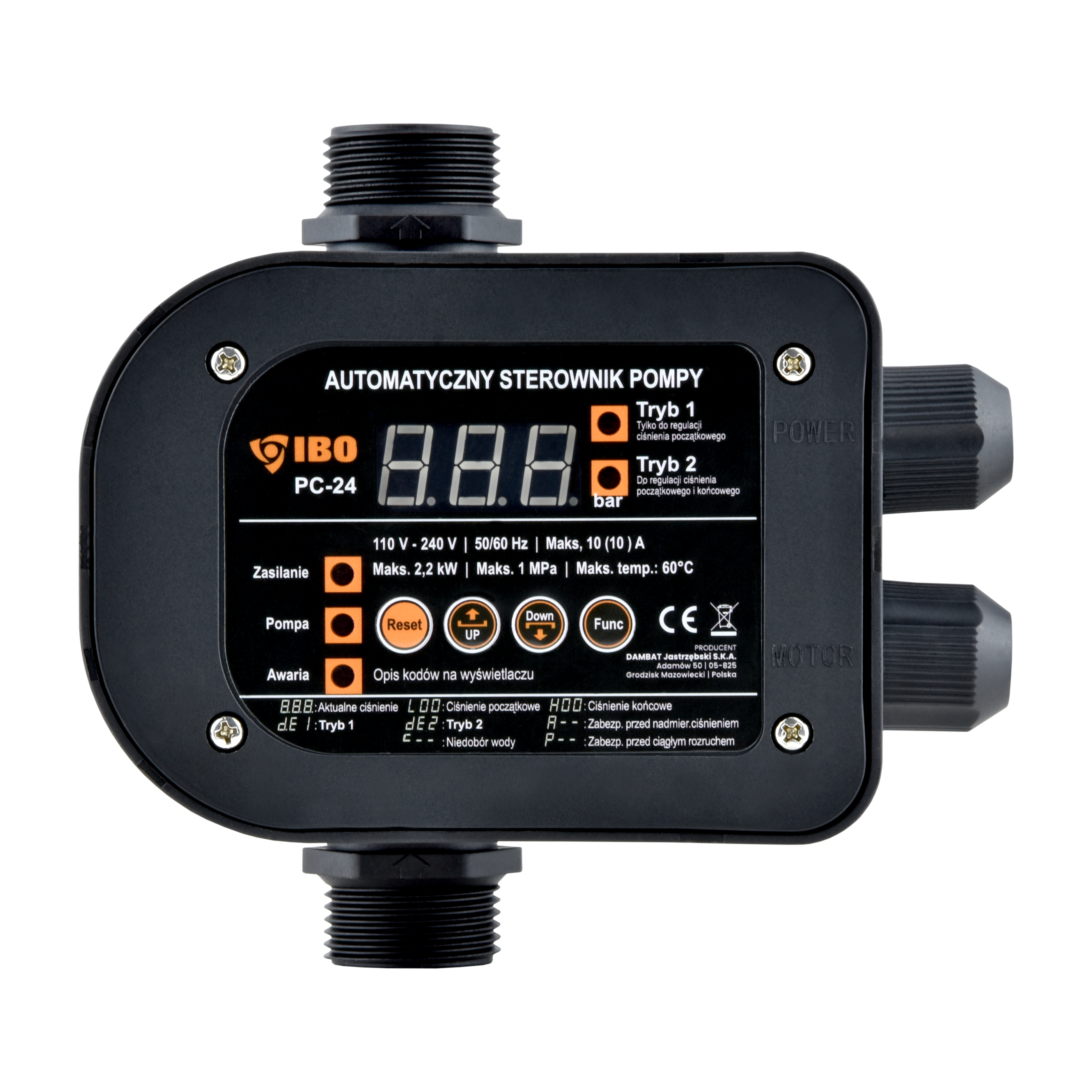 Elektroniczny wyłącznik ciśnieniowy PC-24 (2,2 kW, 230 V) sterownik pompy