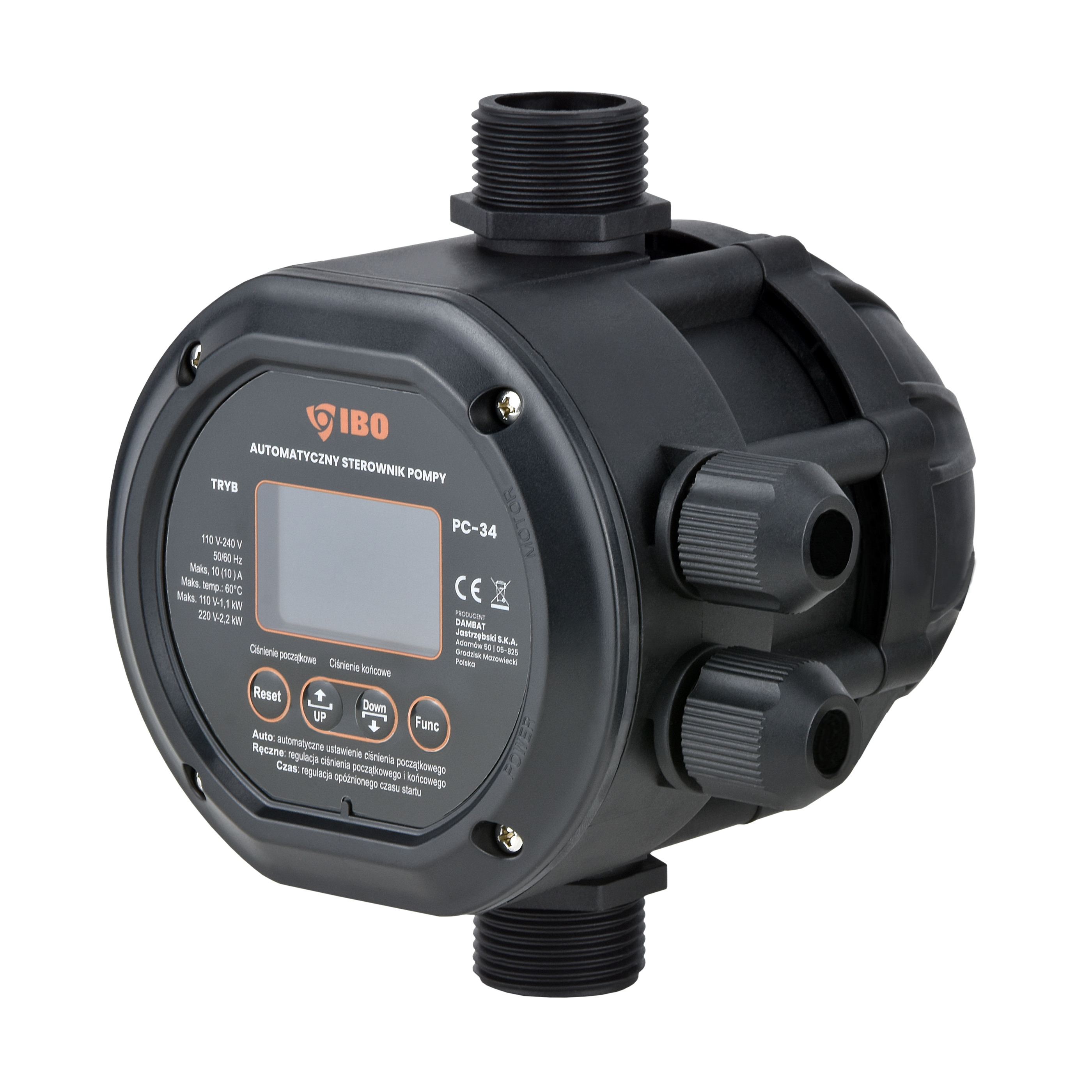 Elektroniczny wyłącznik ciśnieniowy PC-34 (2,2 kW, 230 V) sterownik pompy