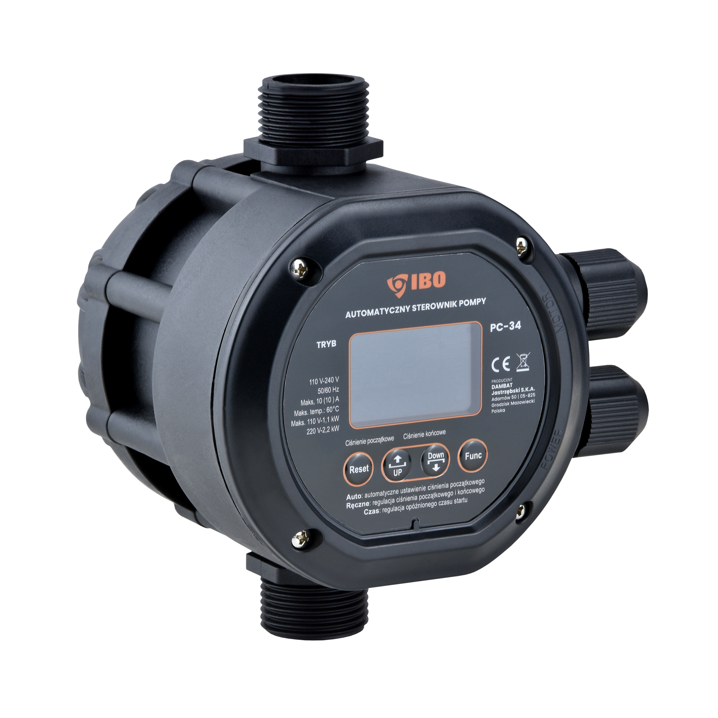 Elektroniczny wyłącznik ciśnieniowy PC-34 (2,2 kW, 230 V) sterownik pompy