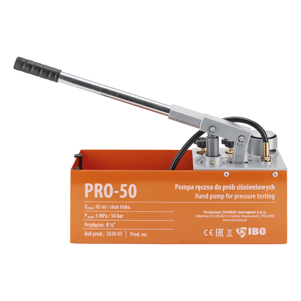 PRO 50 pompa ręczna do prób ciśnieniowych