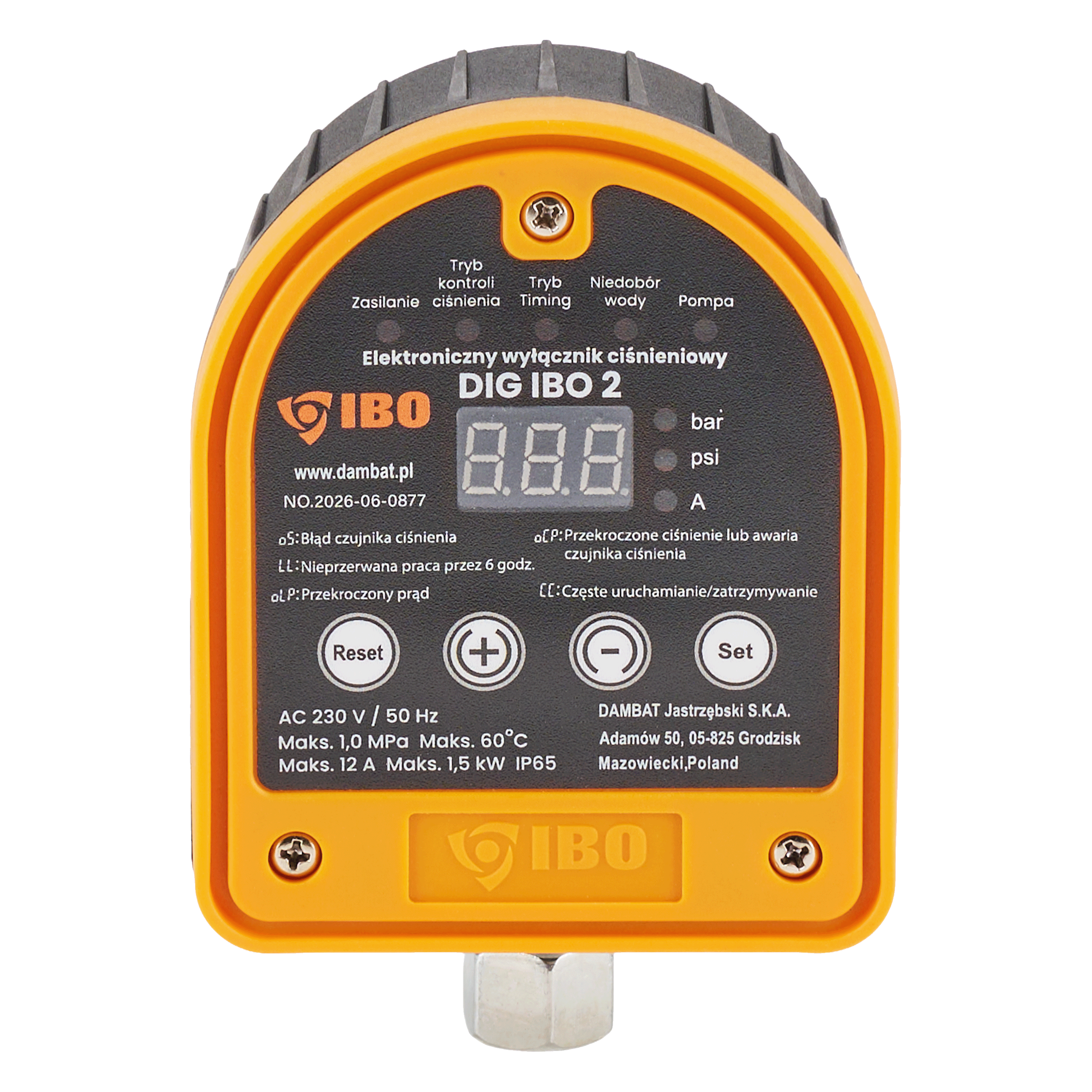 DIG-IBO 2 1/4"GW Elektroniczny wyłącznik ciśnieniowy