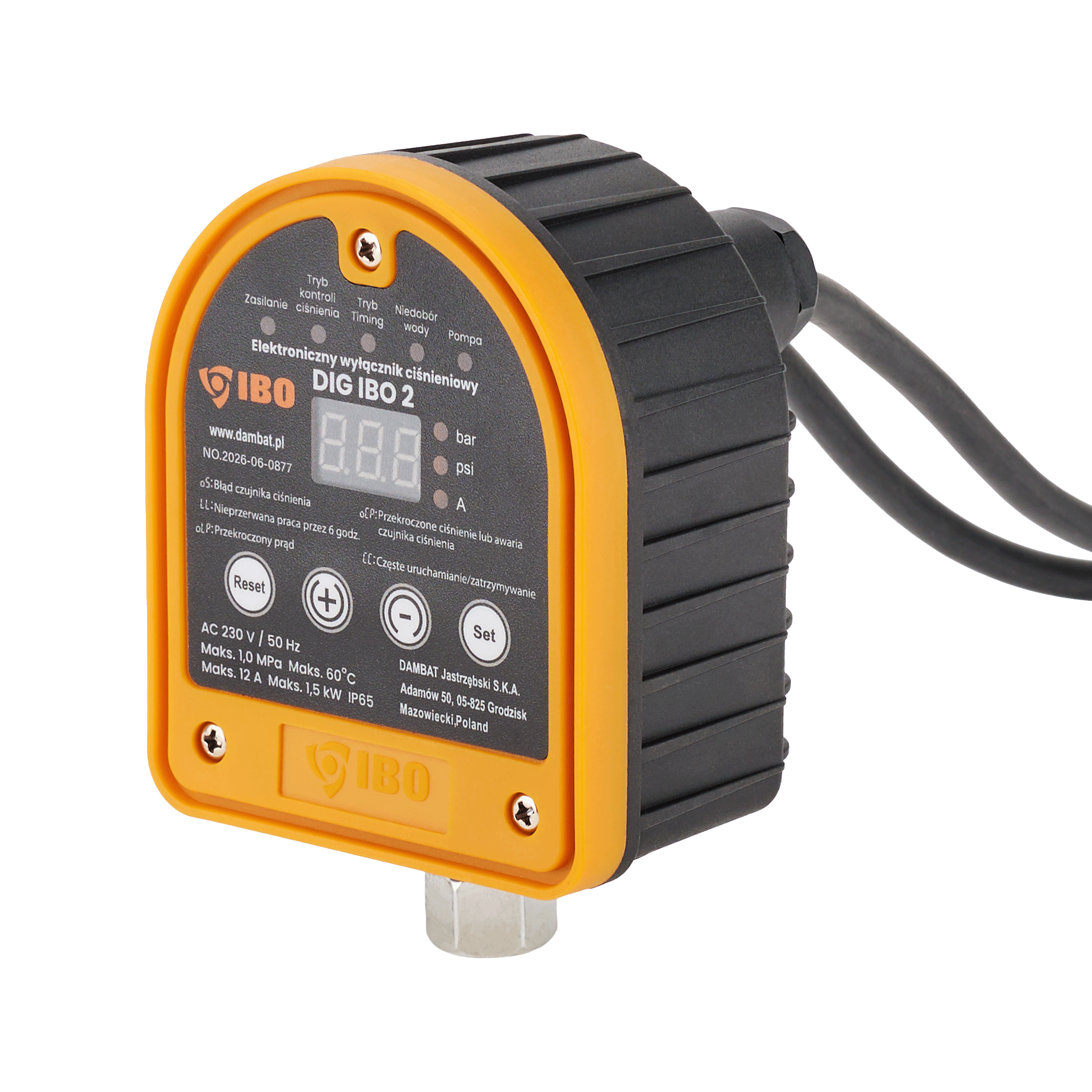 DIG-IBO 2 1/4"GW Elektroniczny wyłącznik ciśnieniowy