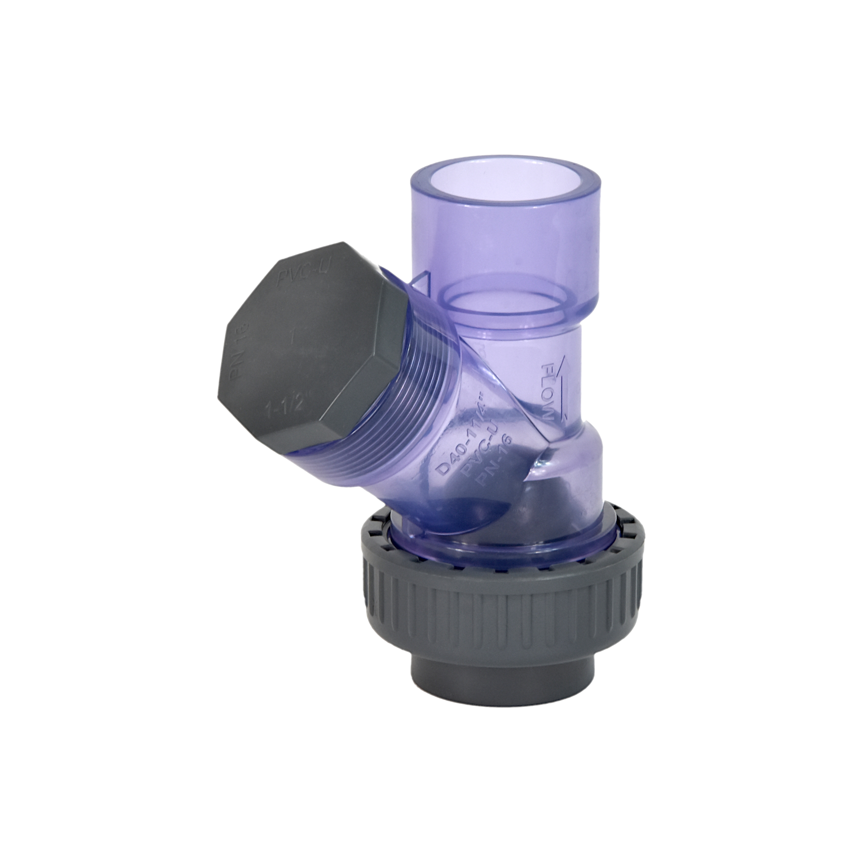 PVC transparent ball check valve DN32 (glue)